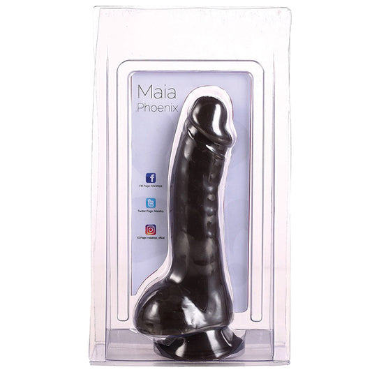 Maia-PHOENIX-8-Inch-Silicone-Realistic-Veined-Suction-Cup-Dong-Chocolate