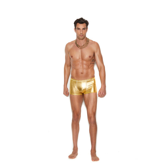 Elegant Moments Men's Lame Boxer Brief - Gold Small/Medium