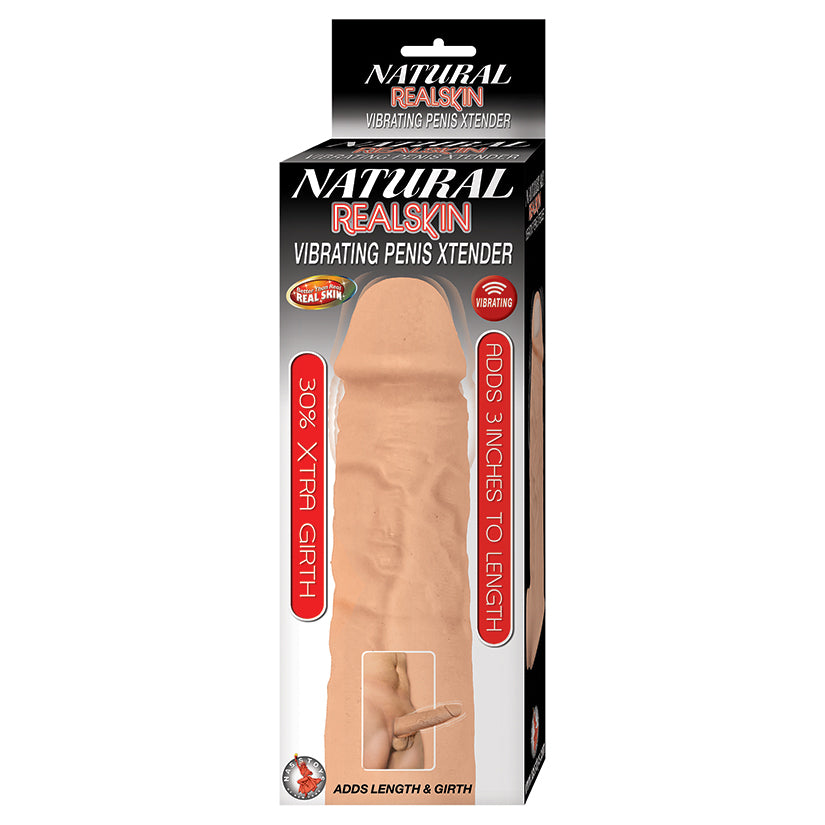 Natural-Realskin-Vibrating-Penis-Xtender-White