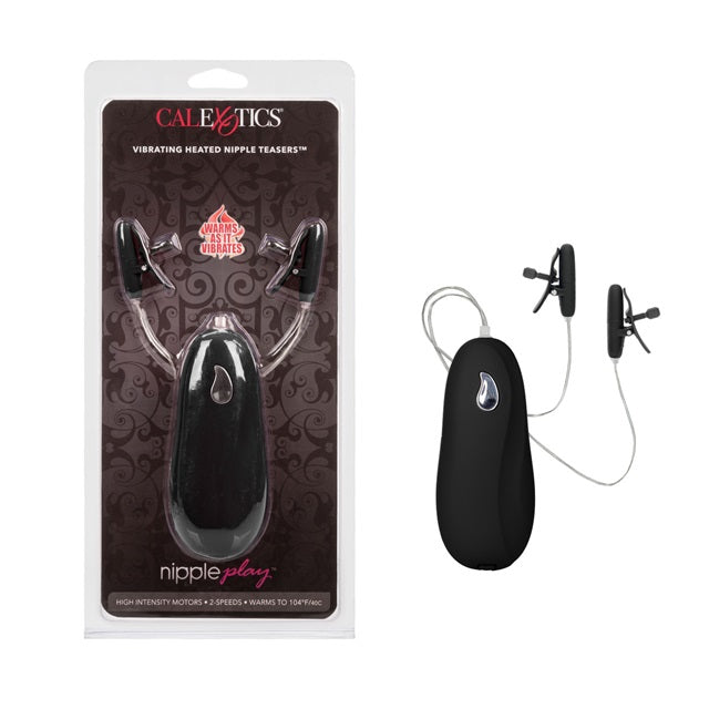 Nipple Play Vibrating Heated Nipple Teasers - Black