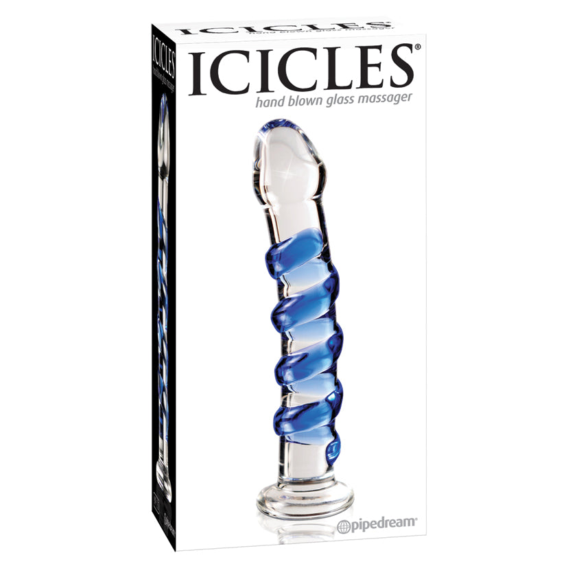 Icicles-No-5-Hand-Blown-Glass-Massager-Blue-Swirl-7