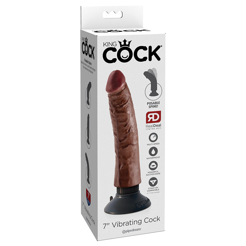 King-Cock-7-Vibrating-Cock-Brown