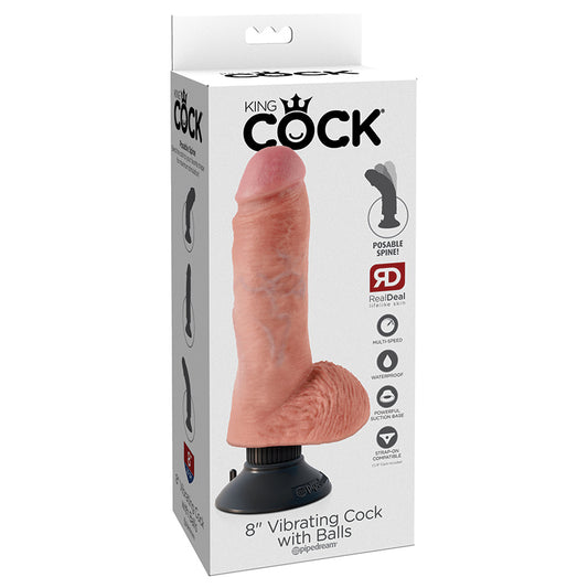 King-Cock-8-Vibrating-Cock-with-Balls-Light