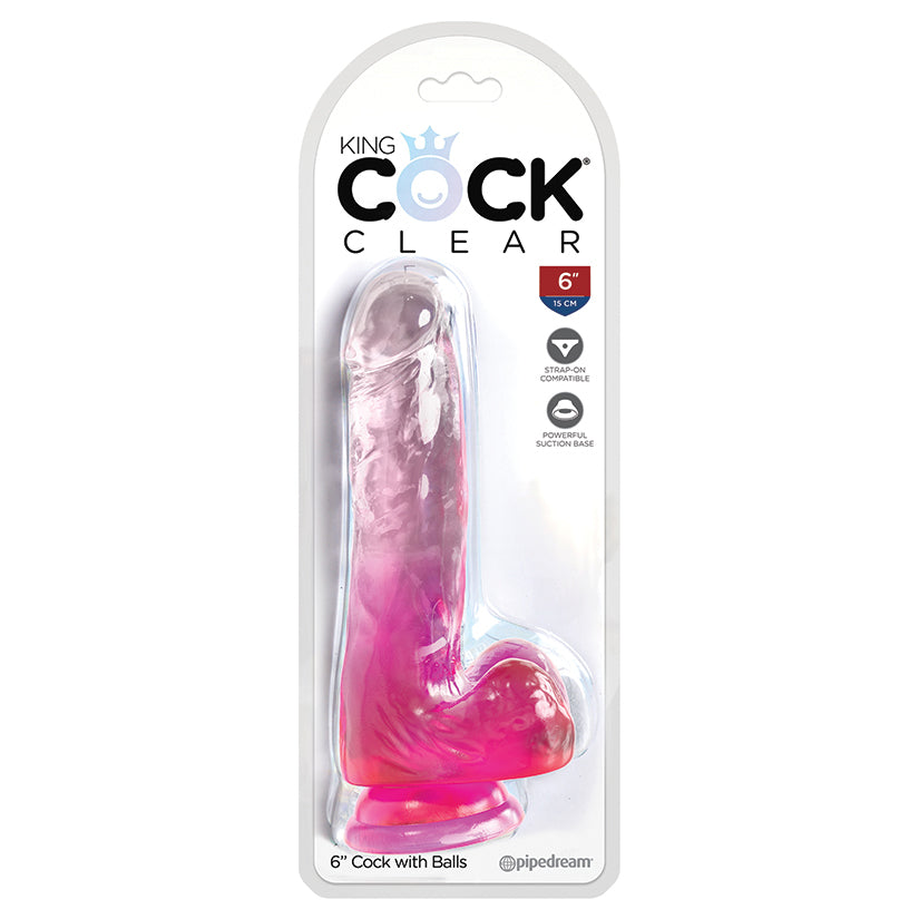 King-Cock-Clear-6-Cock-with-Balls-Pink