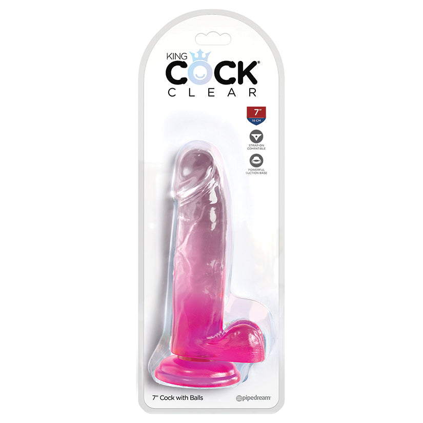 King-Cock-Clear-7-Cock-with-Balls-Pink