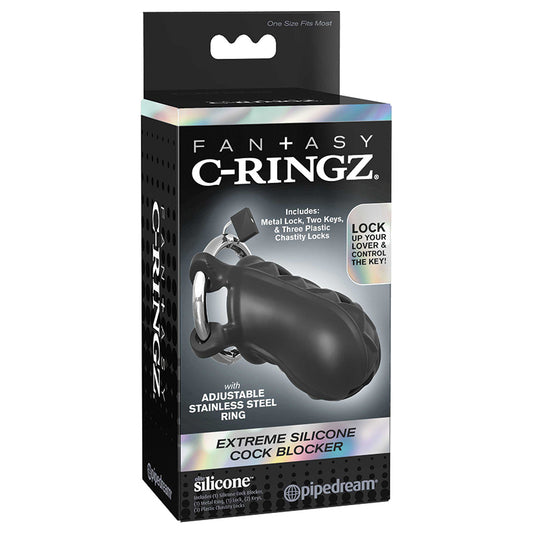 Fantasy-C-Ringz-Extreme-Silicone-Cock-Blocker-Black