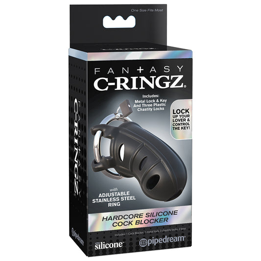 Fantasy-C-Ringz-Hardcore-Silicone-Cock-Blocker-Black