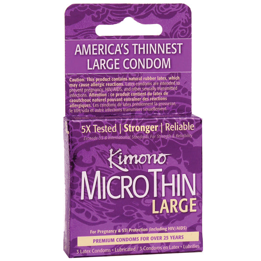 Kimono MicroThin Large Condoms (3 Pack)