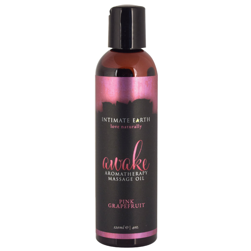 Intimate Earth Awake Aromatherapy Massage Oil - Pink Grapefruit 4oz