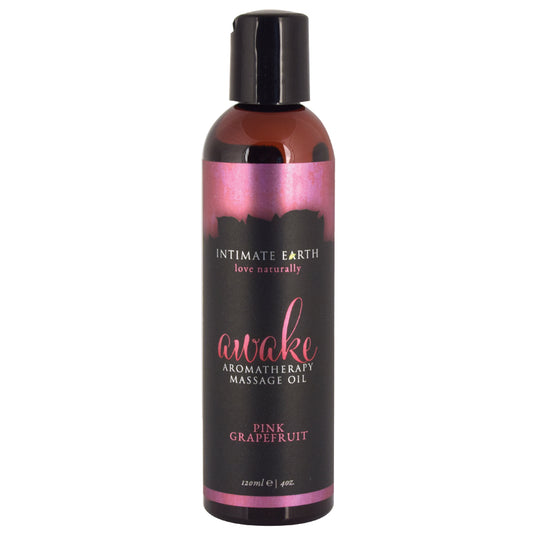 Intimate Earth Awake Aromatherapy Massage Oil - Pink Grapefruit 4oz