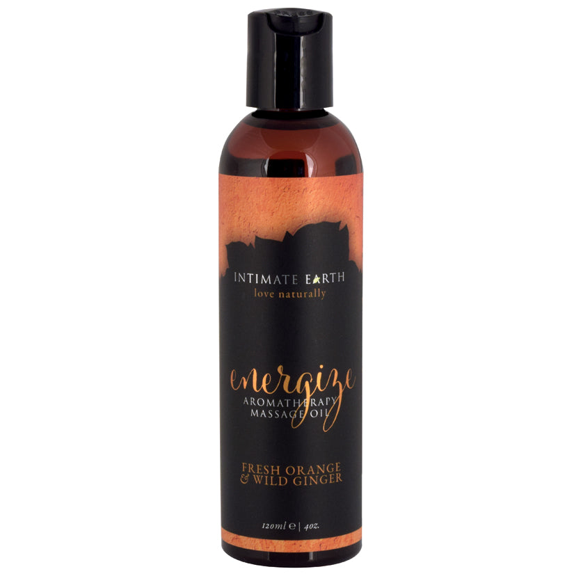 Intimate Earth Energize Aromatherapy Massage Oil - Orange & Ginger 4oz