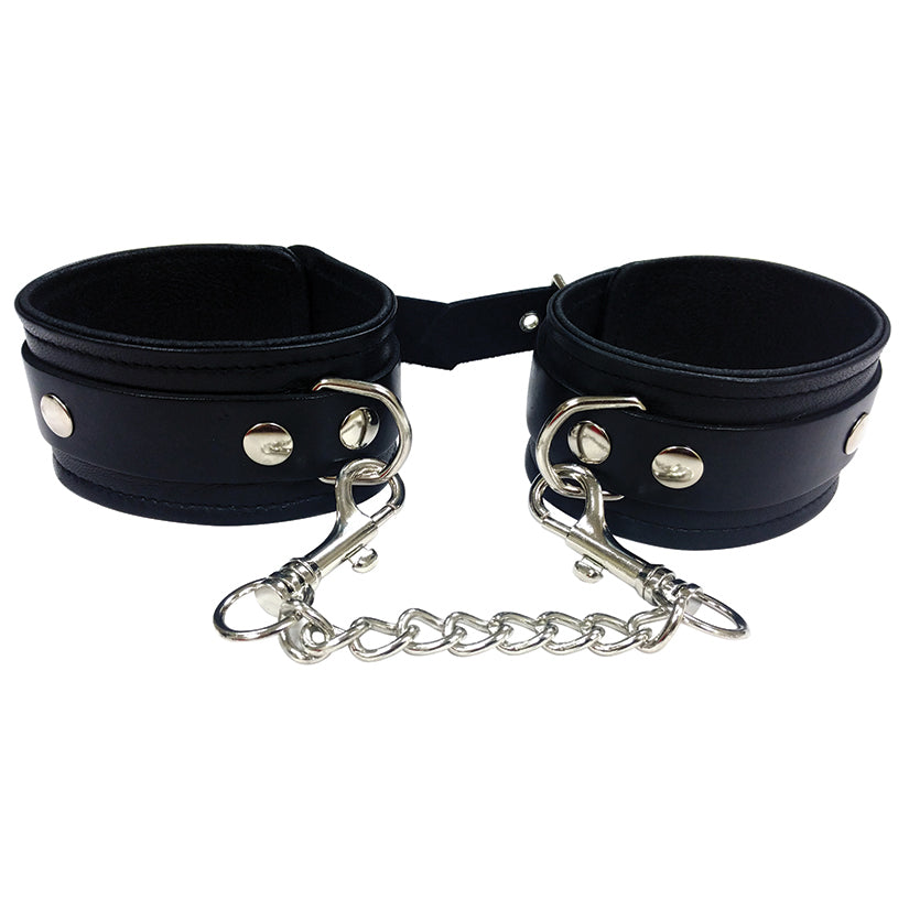 Rouge Leather Wrist Cuffs - Black