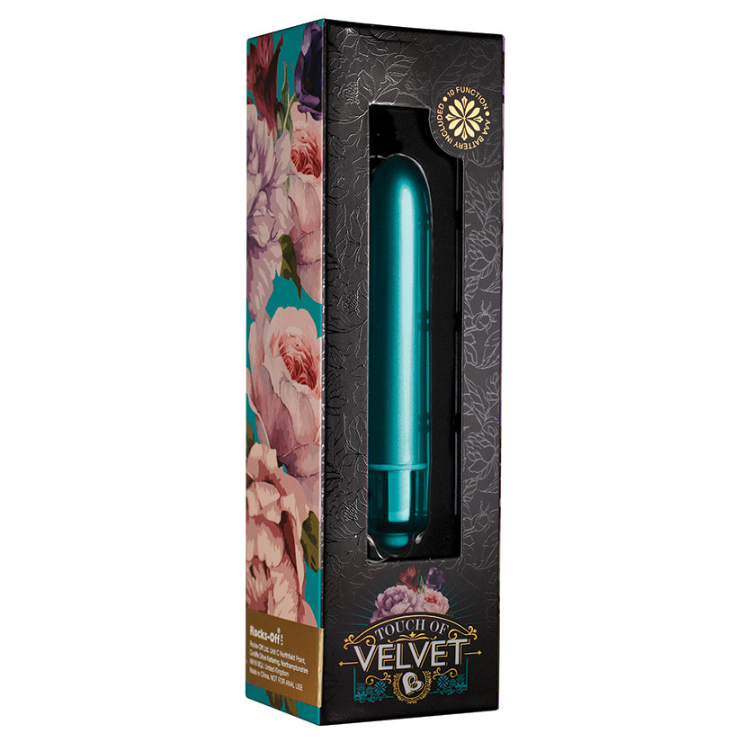 Rocks Off Touch of Velvet Bullet Vibrator - Peacock Petals