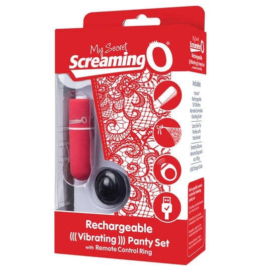 Screaming O My Secret Rechargeable Remote Vibrating Panties - Red