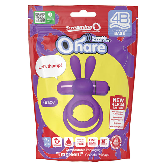 Screaming O 4B Deep Rumbling Ohare Vibrating Ring - Grape