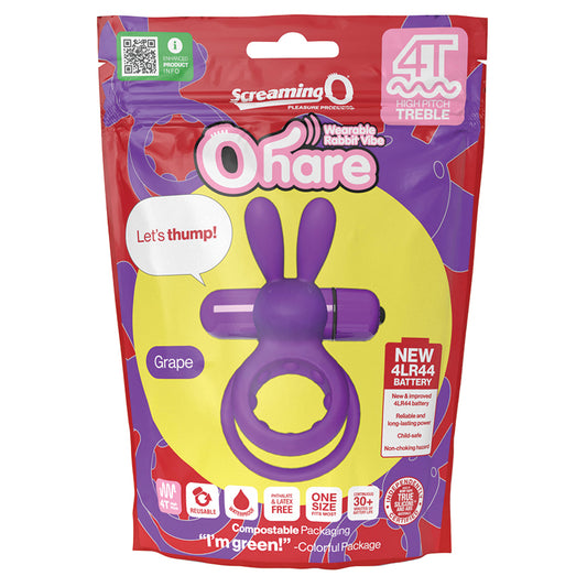 Screaming O 4T Tickle & Tease Ohare Vibrating Ring - Grape