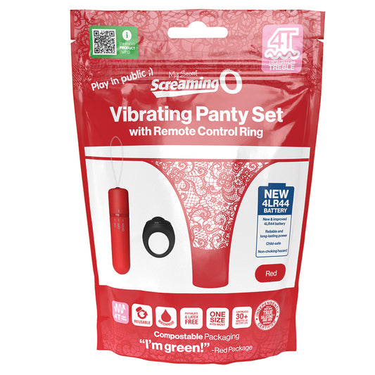 Screaming O My Secret 4T Tickle & Tease Remote Control Panty Vibe - Red