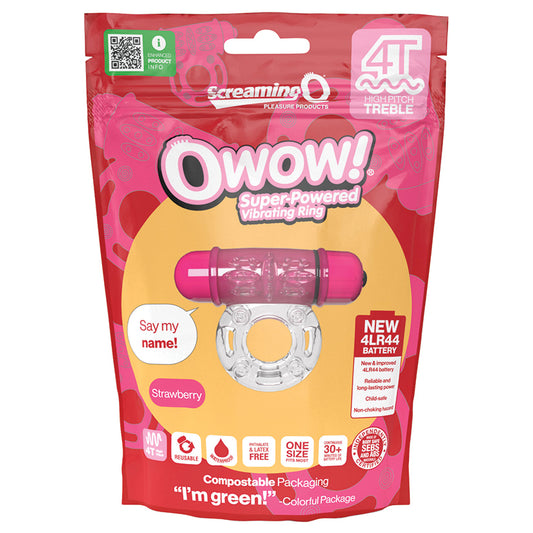 Screaming O 4T Tickle & Tease OWow Vibrating Ring - Strawberry