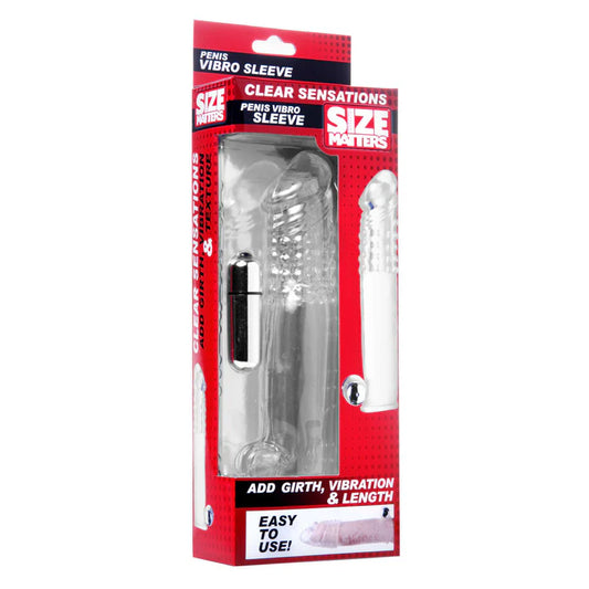 Size Matters Clear Sensations Penis Extender Vibro Sleeve with Bullet