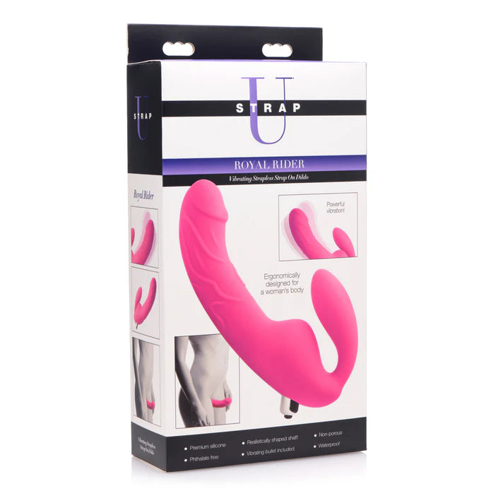 Strap U Royal Rider Vibrating Silicone Strapless Strap-On Dildo