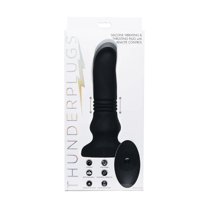 Thunderplugs Silicone Vibrating and Thrusting Plug with Remote Control