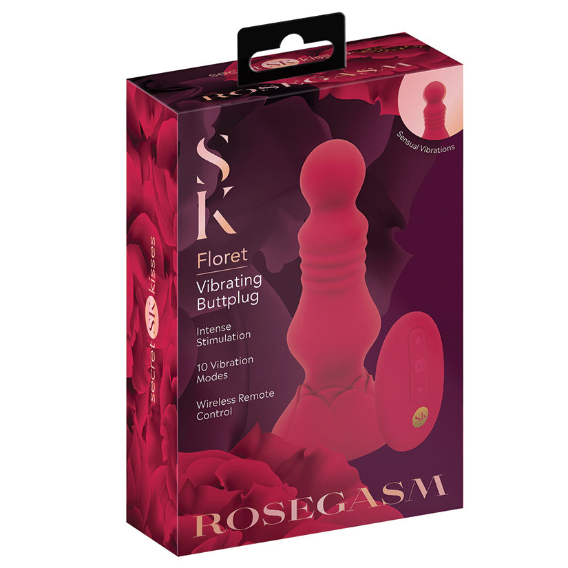 Secret Kisses Rosegasm Floret Remote Control Vibrating Buttplug