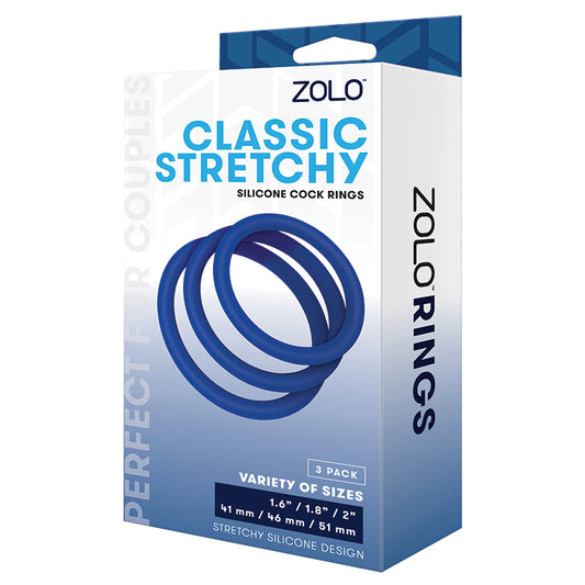 Zolo Classic Stretchy Silicone Cock Rings (3 Pack)