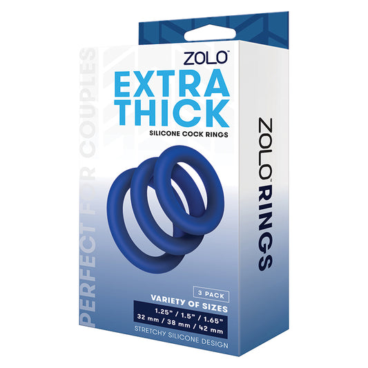 Zolo Extra Thick Silicone Cock Rings (3 Pack)