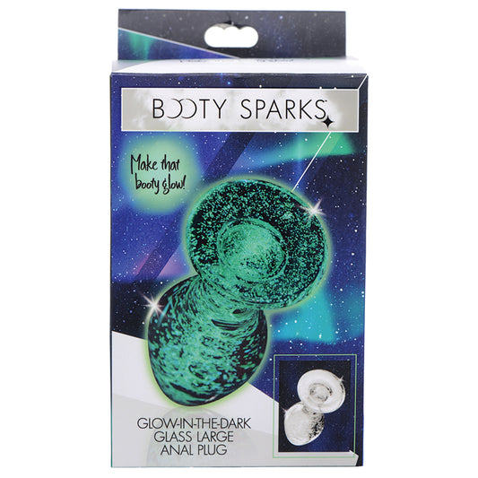 Booty-Sparks-Glow-In-The-Dark-Glass-Anal-Plug-Large