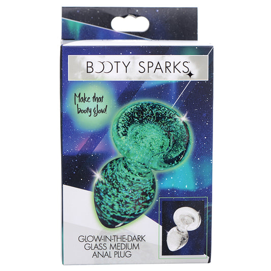 Booty-Sparks-Glow-In-The-Dark-Glass-Anal-Plug-Medium