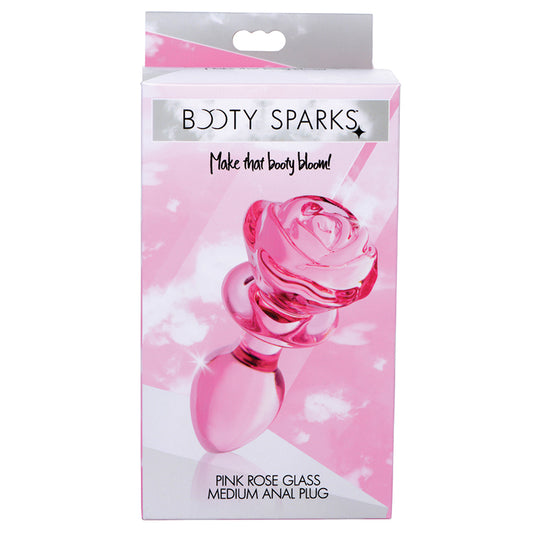 Booty-Sparks-Pink-Rose-Glass-Anal-Plug-Medium