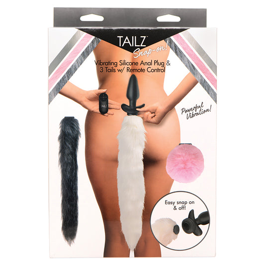 Tailz-Snap-On-Vibrating-Silicone-Anal-Plug-&-3-Tails-W-Remote-Control