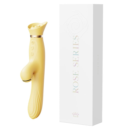 Zalo-Rose-Rabbit-Vibrator-Lemon-Yellow