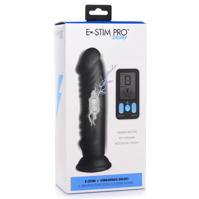 Zeus Electrosex E-Stim Pro 5X Vibrating Dildo with Remote Control